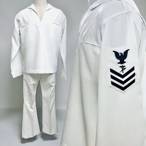 VTG U.S. Navy Sailor Enlisted White Uniform Jumper & Trousers E4-E6 Electrician